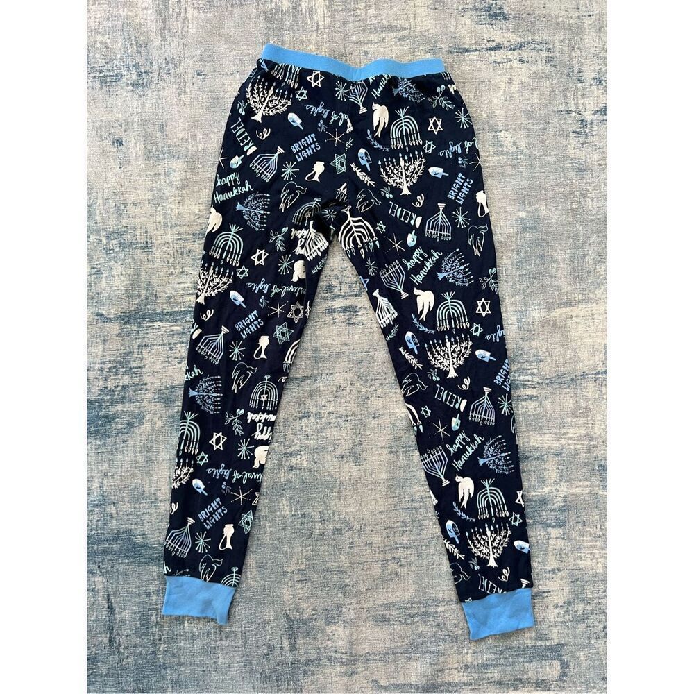 New! Blue White Hannukah Print Pajama Pants Women's Small - Picture 2 of 6